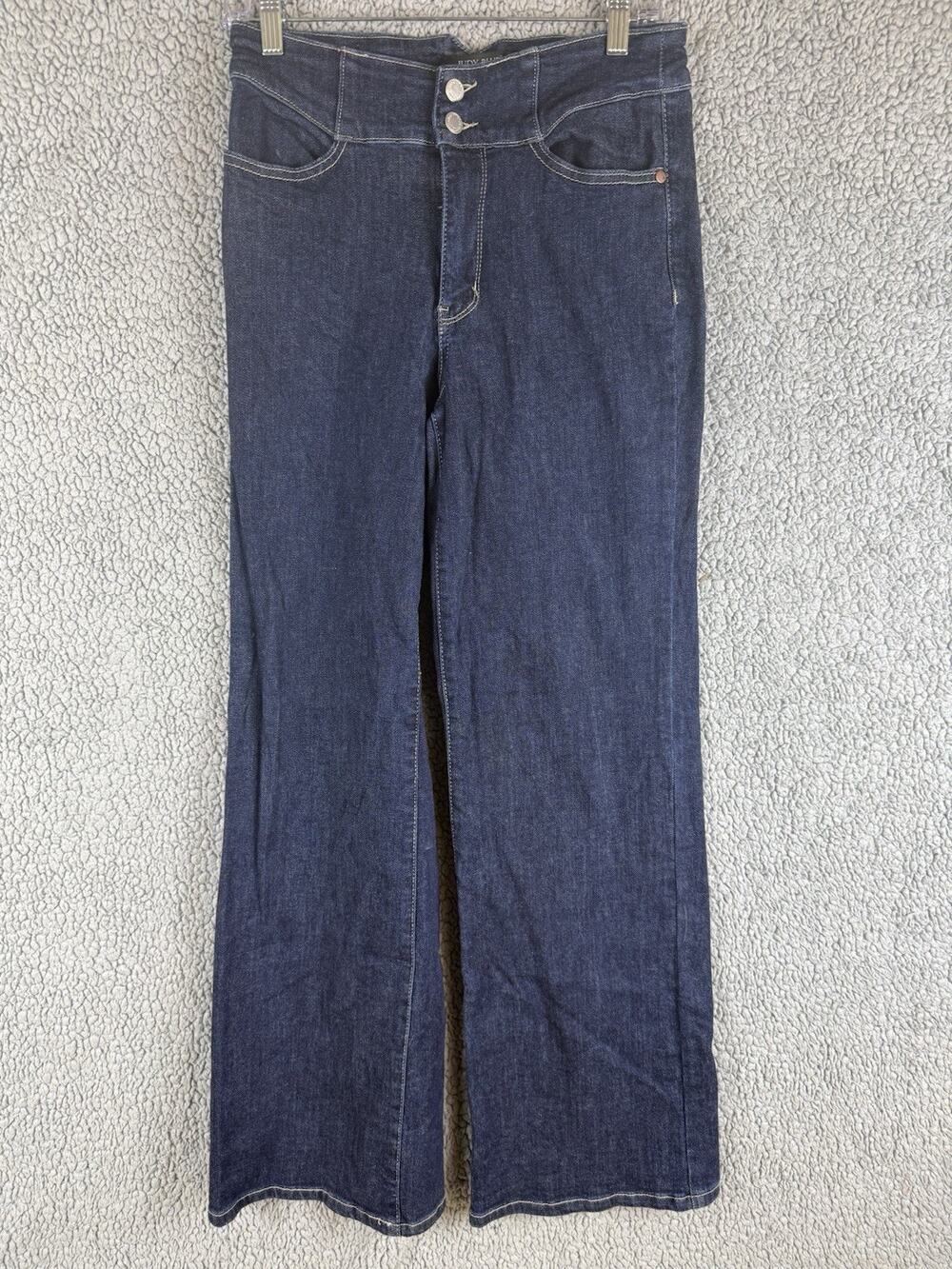 Judy Blue Wide Leg Jeans Dark Wash High Rise Stretch Denim 5/27